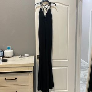 Long black tight dress